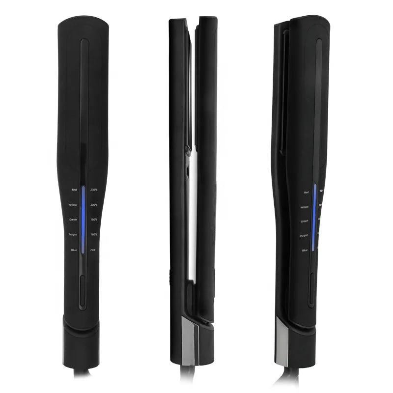 Professional Ions Flat Iron Ceramic Coated Plates for Curling and Straightening Hair Straightener Custom Titanium 1.5" Plate
