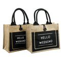 Tropical Eco-friendly Burlap Jute Hand Tote Bag Sublimation Blank Handbag Manufacturers Buyer in Europe for Gift