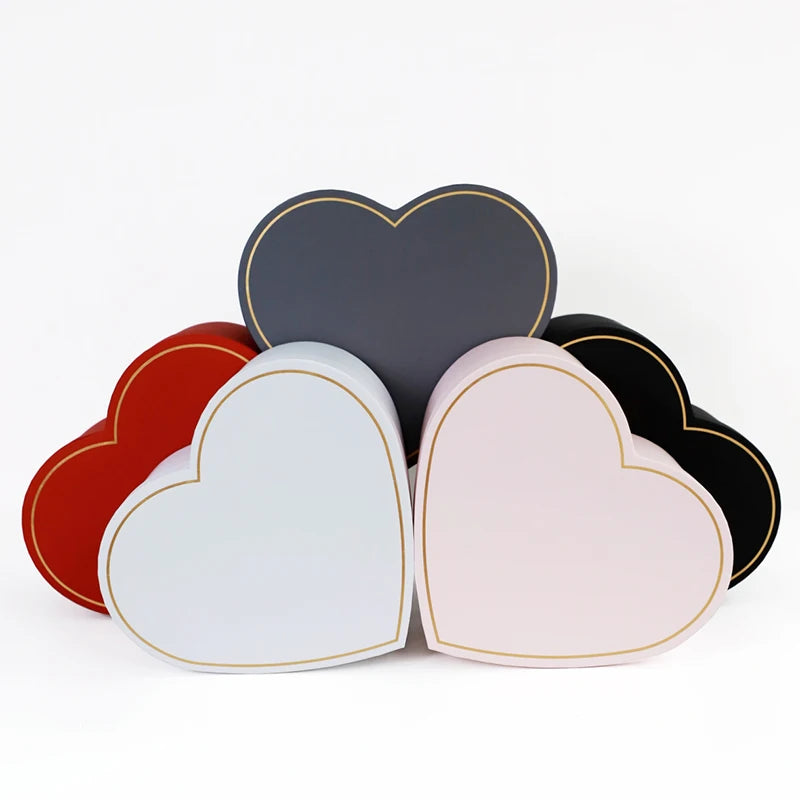 Luxury Paperboard Silk Cloth Heart Flower Boxes With Lid for Valentine's Day Wedding Mothers Day
