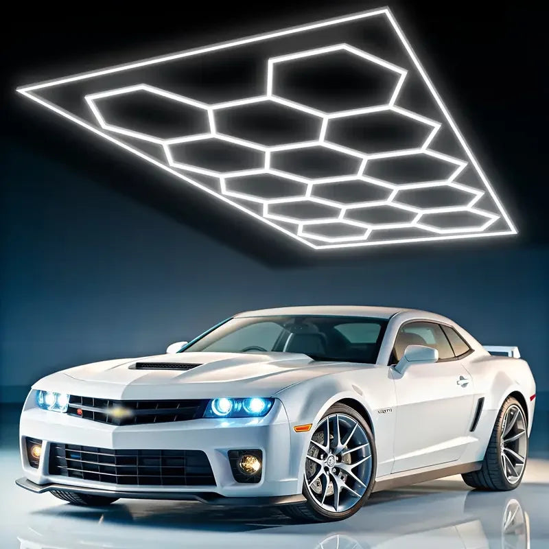 14 Hexagonal Honeycomb Led Work Hexagon Hex Garage Lights Lamp Car Auto Wash Station Detailing Working Ceiling Light