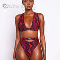 New Season Women's High Waist Print 2 Piece Breathable Bikini Swimwear