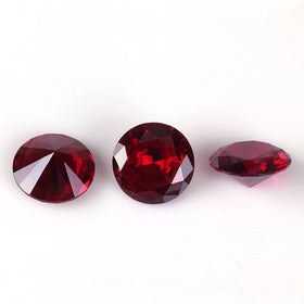 Starsgem 5# Red Ruby Round Brilliant Cut Synthetic Corundum Lab Created Loose Gemstone