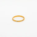 High End 18K Plain Gold 6 Zirconia Surround Rhombus Carving Pattern Ring Stainless Steel Trendy Simple Gold Plated Jewelry