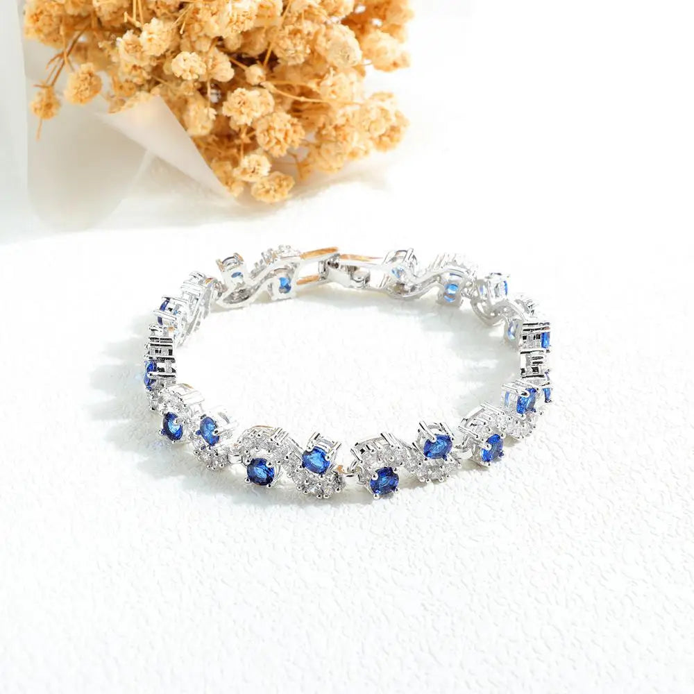 Women's Stainless Steel Diamond Tennis Bracelet Luxury Trendy Fashion Chain & Link Bracelet Engagement Jewelry