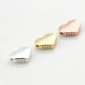 Wholesale S 925 Sterling Silver Jewelry Accessories Gold Plated Heart Septum Beads Spacer Findings for Jewelry Making