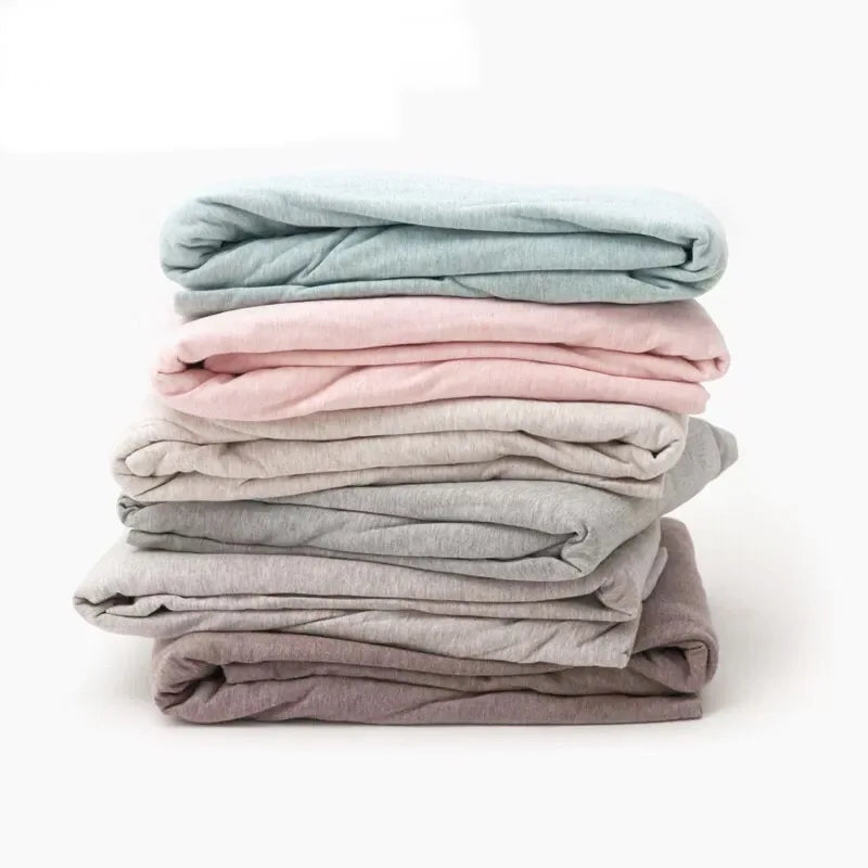 Soft Solid Color Bed Linen Cotton Knitting Fitted & Flat Sheets 100% Cotton Bed Sheet Set