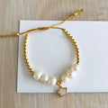 Go2boho Women's Adjustable Summer Fashion Bracelet Freshwater Pearl Gold Bead Star Charm for Friendship New Zealand Shipping