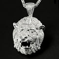 Luxury High-End Rhodium/Gold Plated 925 Sterling Silver Hip Hop Lion Pendant with Moissanite Diamonds for Men