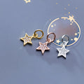 Cute Pendant 925 Sterling Silver Gold Plated Inlaid Zircon Pentagram Star Charm for DIY Jewelry Bracelet Necklace Making