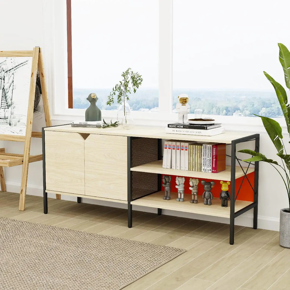 Modern Home Decor Wall-Mounted Bookcase TV Stand Multi-Tier Metal Shelf for Living Room Bathroom Storage Multi-Use Functionality