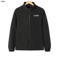 Custom Company Logo Warm Men's Full-Zip Stand Hooded Eco-Friendly Waterproof Windproof Polar Fleece Softshell Winter Jacket