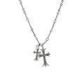 Stainless Steel Cross Necklace Pendent for Men Boys Religious Jewelry Gifts with Men Chunky Miami Cuban Chain Necklace