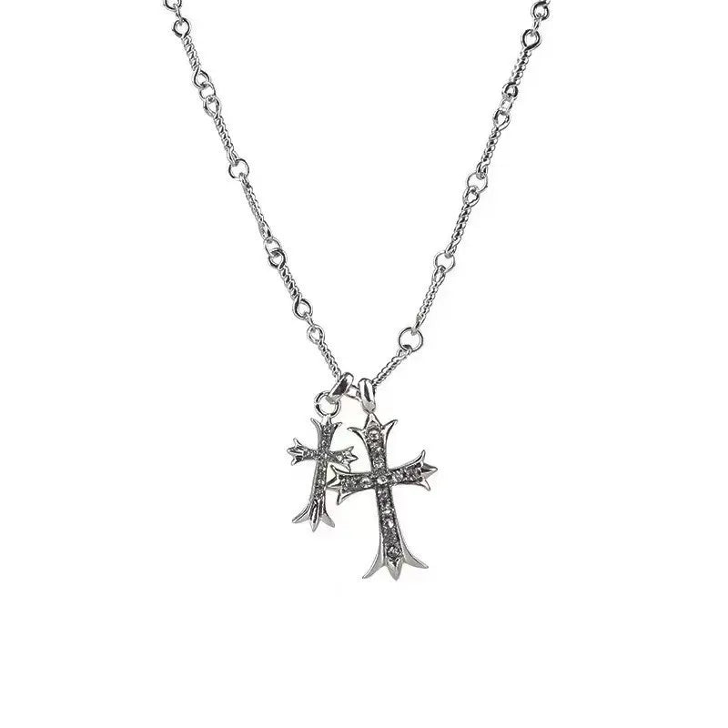 Stainless Steel Cross Necklace Pendent for Men Boys Religious Jewelry Gifts with Men Chunky Miami Cuban Chain Necklace