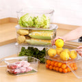 Multipurpose BPA-free Food Storage Container PET Fridge Refrigerator Storage Bin Organizer with Lid for Vegetable Fruit