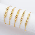 JXX 24K Gold Plated Bangle Jewelry Transfer Beaded Bracelet Bangle Adjustable Push Pull Gold Brass Bangle