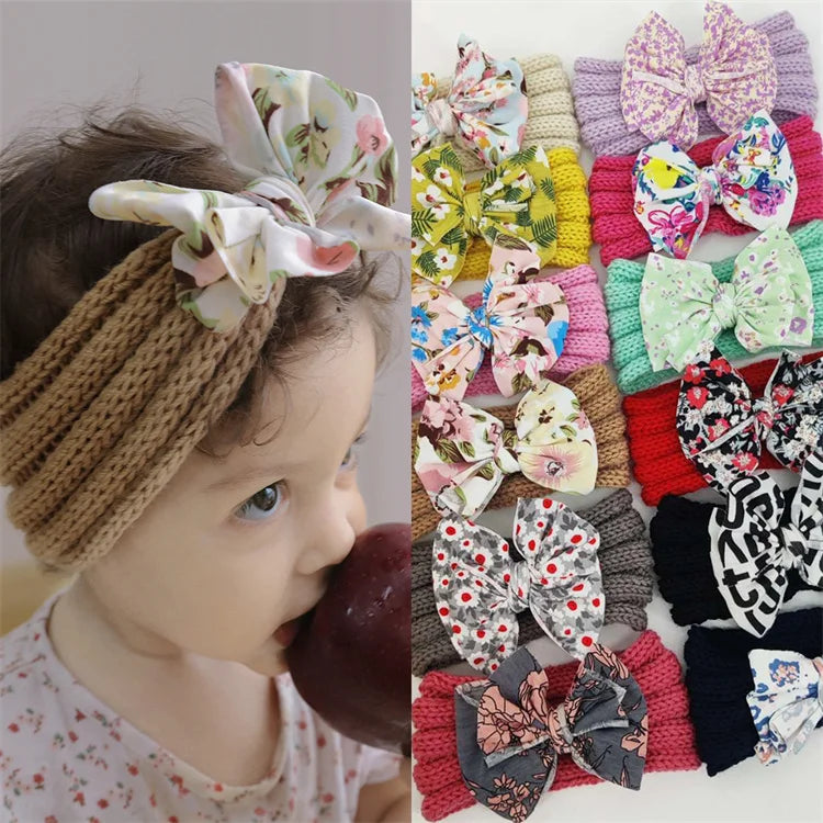 Winter Knit Headband Ear Warmer Headband Crocheted Head Wraps for Girls
