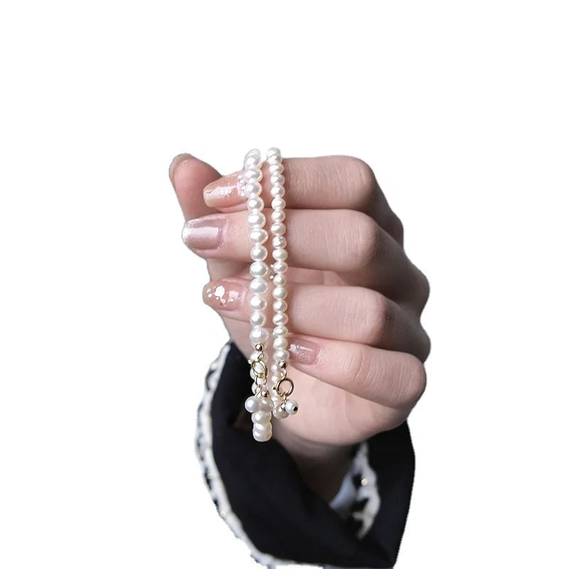 Natural Freshwater Pearl Bracelet 14k Gold Filled Jewelry Fashion Simple Pearl Hand Jewelry