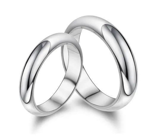 Simple Plain Wedding Band Ring Genuine 925 Sterling Silver Couple Ring