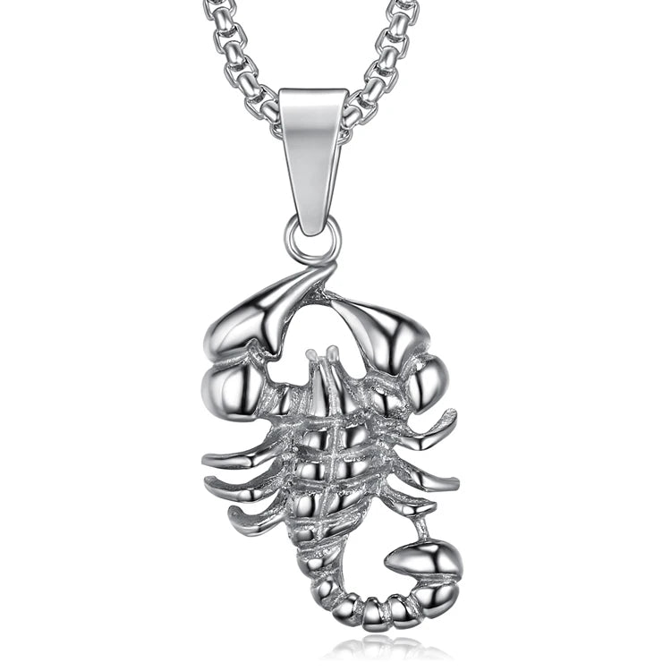 Hot Style 18k Gold Silver Scorpion Pendant Punk Stainless Steel Insect Scorpion Jewelry for Men