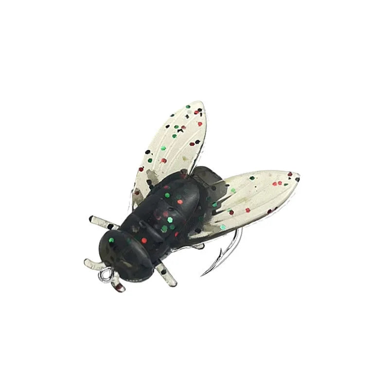 2026 New Fly Hook Soft Bait Flies Bees Insects Hook Floating  Bionic Fly Fishing Bait