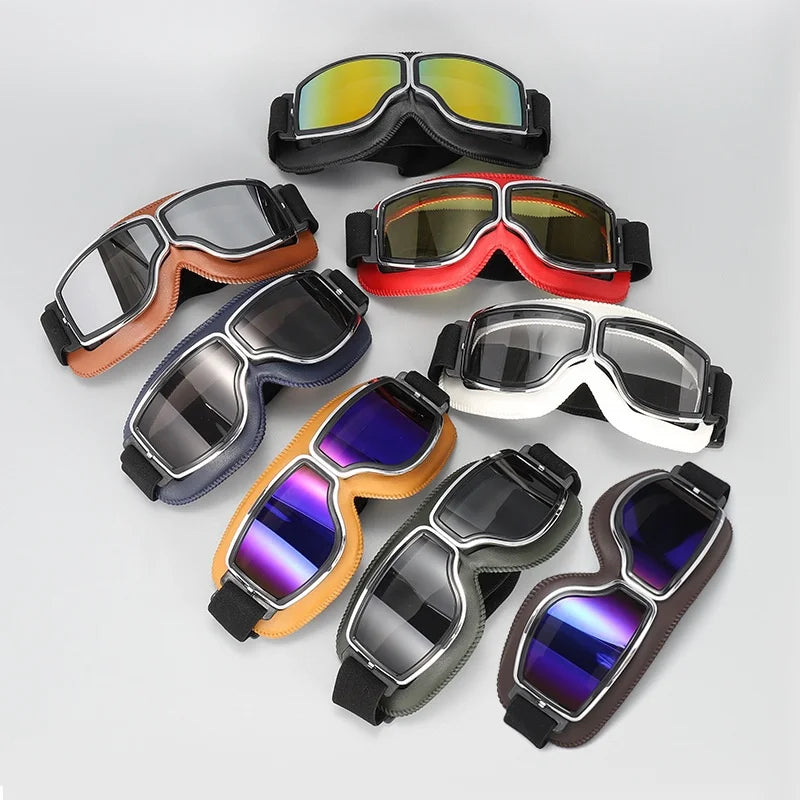 Multi Colors Motorcycle Retro Glasses Riding Vehicle Off-Road Goggles Windproof Anti-Fog Sunglasses