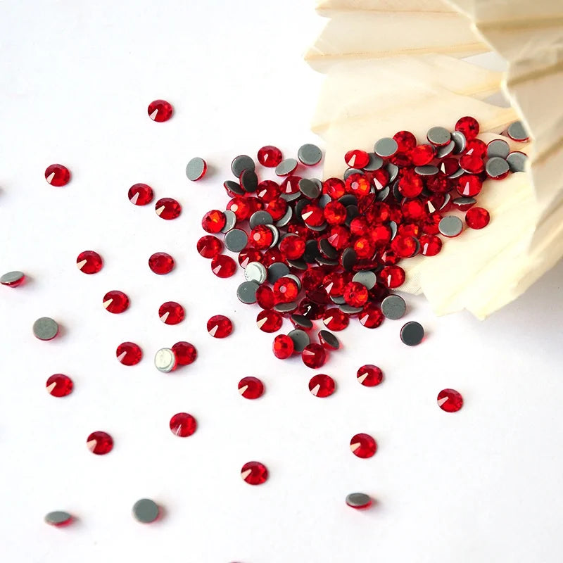 Best Quality SS4-SS30 Wholesale Multi Sizes Light Siam Color Strass Hotfix Flatback Rhinestone Crystal