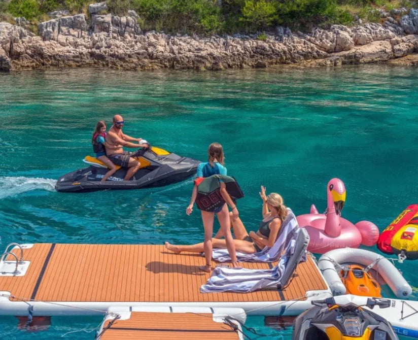 2.5M Leisure Floating Island Pontoon Dock Water Platform Inflatable Deck With Eva