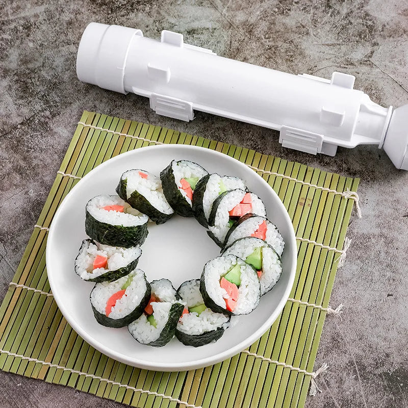 Sushi Maker Model Eco-Friendly Plastic Household Cylindrical Barrel Rice Ball Maker DIY Seaweed Rice Tool Sushi Bazooka Machine