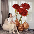 Wedding Decoration Opening and Closing Flowers Blue White Halo Dyeing Handicraft 3d Paper Huge Large Flower Giant Flower