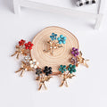 Women's Fashion Jewelry Rhinestones Diamond Morning Glory Flower Corsage Pin Small Brooches for Clothes Parties Weddings Gifts