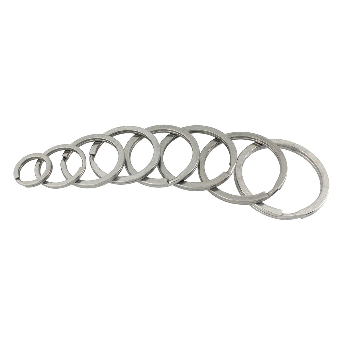 Metal Split Rings Flat-wire Double Loop Keyring 30-38mm Keychain Keys Holder DIY Leather Craft Hardware Stainless Steel