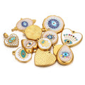 Stainless Steel Eyes Love Oil Drop DIY Jewelry 18K Gold Pendant Titanium Necklace charms