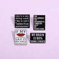 Wholesale Custom Funny Quite Motivational Lapel Pin Badge Metal Positive English Alphabet Letter Enamel Pin