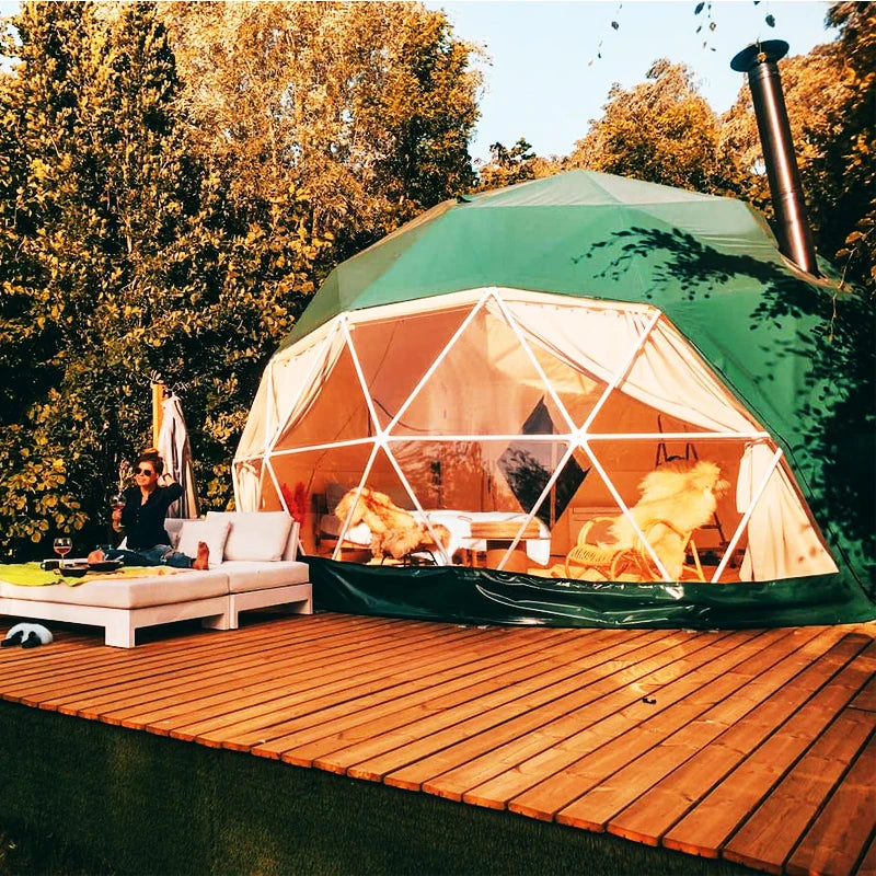 Temporary Outdoor Glamping Luxury Morocco Geo Dome Tent 6m Diameter for Hotel or Small Event