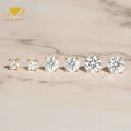 Elegant Fashion Jewelry Gold Earrings 10k 14k 18k Women Simple Luxury 925 Silver 4 Prong VVS1 Moissanite Diamond Stud Earrings