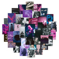 50PCS Trendy Cool Black White Purple Modern Art Wall Collage Vaperwave Poster