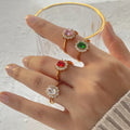 Hot Selling Oval Zircon Jewelry Cubic Zirconia Ring Promise Wedding Rings Love Heart Rings Wedding With Zirconia for Girl