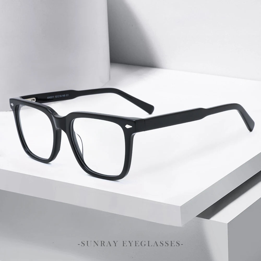 Wholesale Fashion Brand Designer Fashion Trend Unisex Square Custom Anti Blue Light Glasses Frame Acetate Eyeglasses