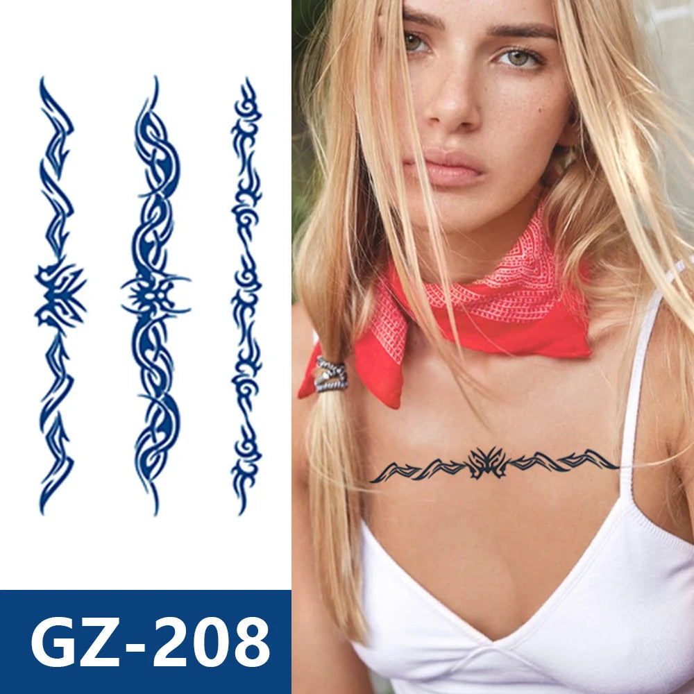 Semi Permanent Waterproof Arm Temporary Tattoo Stickers Long Lasts 100% Plant-Based Ink Tattoo Stickers