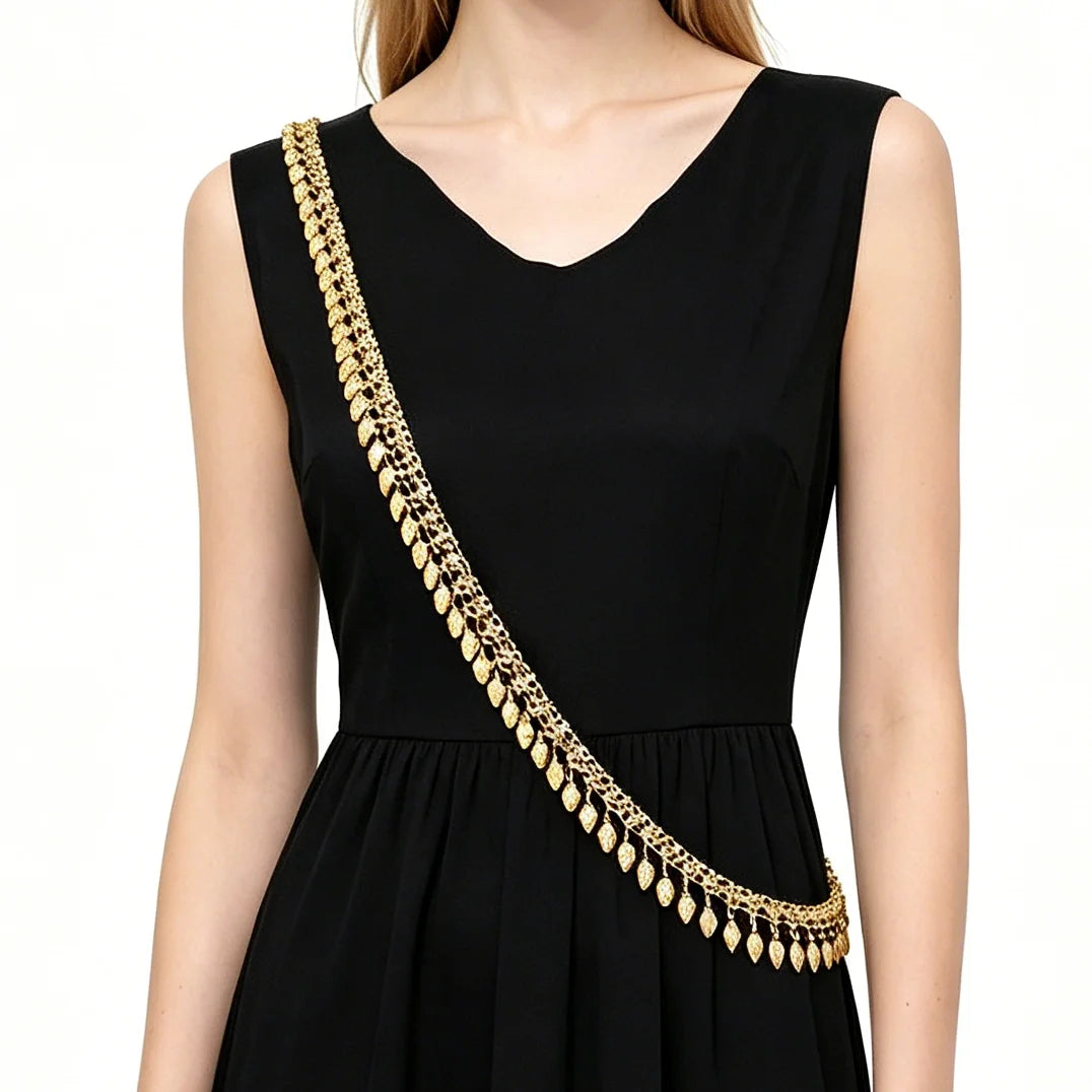 New Gold Plated Claw Drop Tassel Pendant Women's Fashion Shoulder Chain Body Chain Wedding Jewelry Gold Shawl Chain