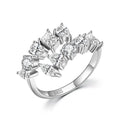 Trendy 925 Sterling Silver Open Adjustable Cubic Zirconia Rings Gift For Women