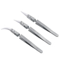 Anti-Static Reverse Ceramic Tweezers Stainless Steel Precision Heat Resistant Conductive Curved Tip Straight Tweezers