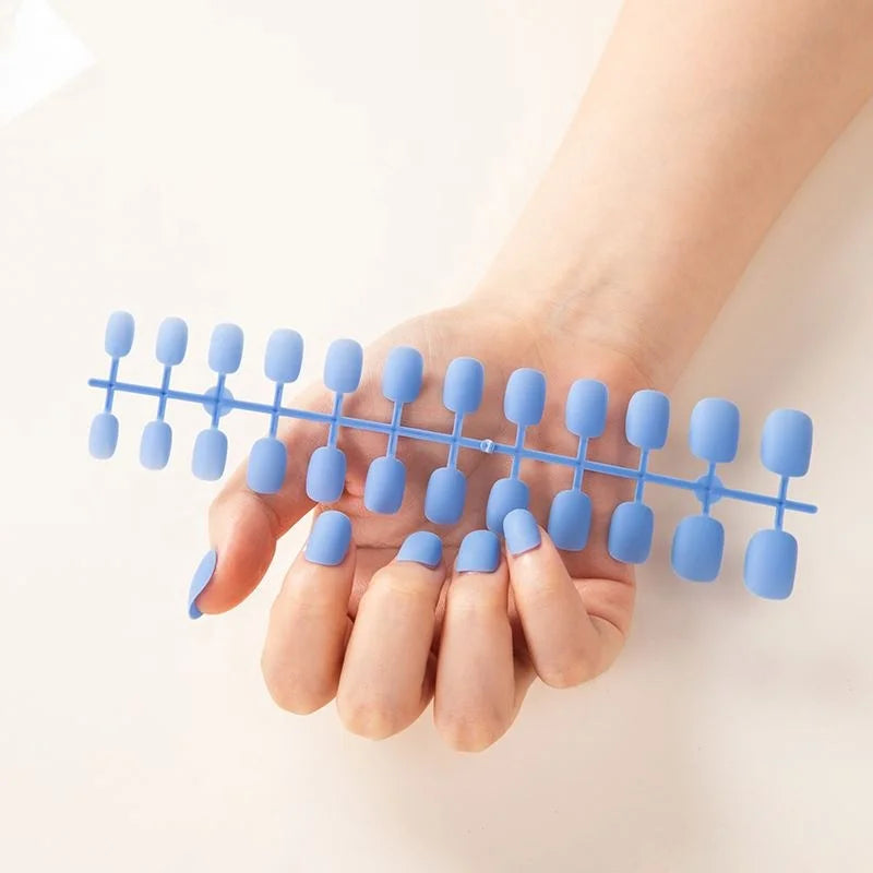 Great Price Bulk Short Square Shape Matte Effect 3D Full Press Fake False Nails Artificial Printing Tips for Fingers Model Style
