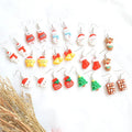 SC Wholesale Cute Christmas Tree Elk Snowman Santa Earrings Trendy Resin Earrings Cartoon Christmas Pendant Earrings for Girls