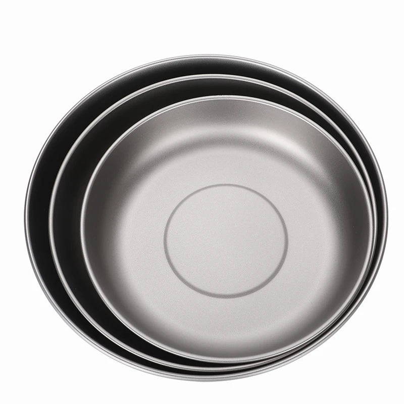 Titanium Frying Pan Outdoor Camping Picnic Lightweight BBQ Pan Tableware Cookware Dishes & Plates Camping Accessories