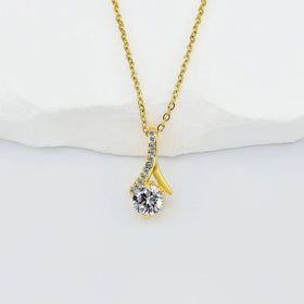 G2721 Wholesale Collier Stainless Steel 18K Pvd Gold Plated Zircon Alluring Beauty Pendant Necklace Fashion Jewelry Necklaces