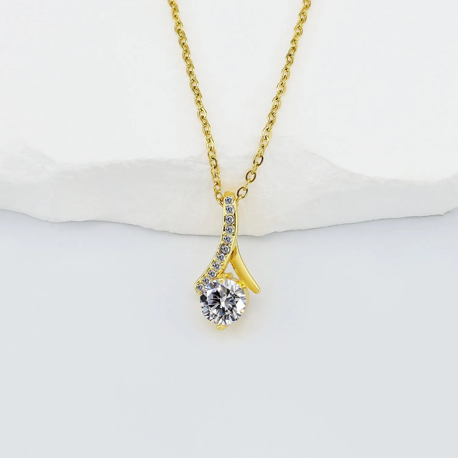 G2721 Wholesale Collier Stainless Steel 18K Pvd Gold Plated Zircon Alluring Beauty Pendant Necklace Fashion Jewelry Necklaces