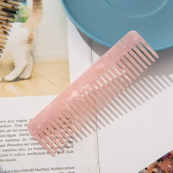 Anti Static Detangle Acetic Acid Hair Comb Portable Leopard Marble Cushion Custom Wide Tooth Comb Cellulose Acetate Comb
