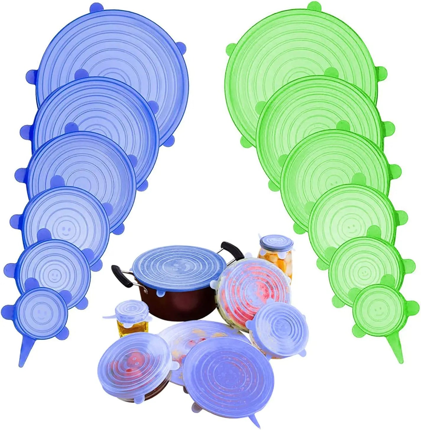 Reusable Silicone Stretch Lids and Food Covers for Food Storage Cookware Parts