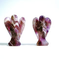HY Natural 2 Inch Amethyst Angel Animal Statues Stone Indoor Decoration